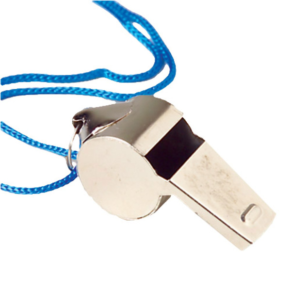 Bulk Whistles with Lanyards - Metal