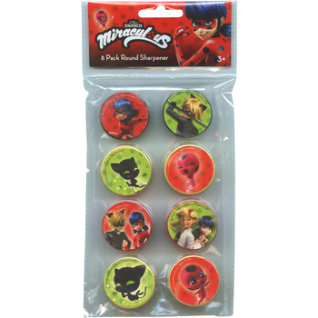 Wholesale Sharpeners 8 Count Miraculous Ladybug Round Sku 2325855 Dollardays