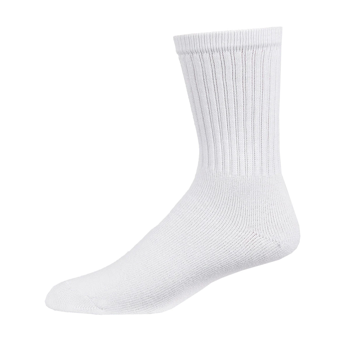 Bulk Kids' Crew Sports Socks, White, Size 4-6, 4 Packs - DollarDays