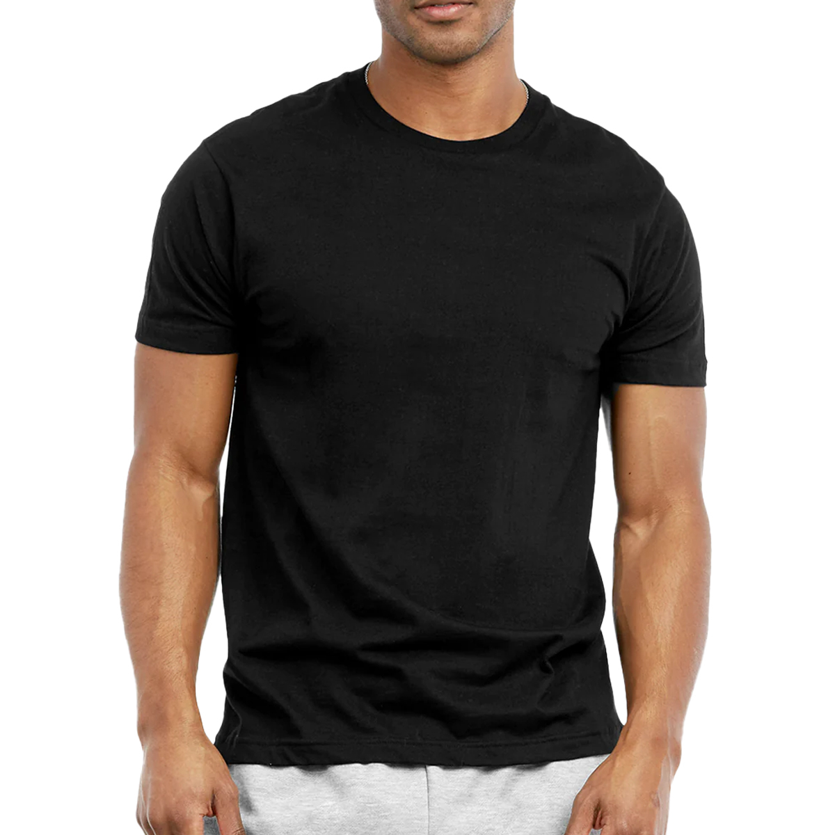 Wholesale Men's Crew Neck T-Shirts - 2XL, Black- DollarDays