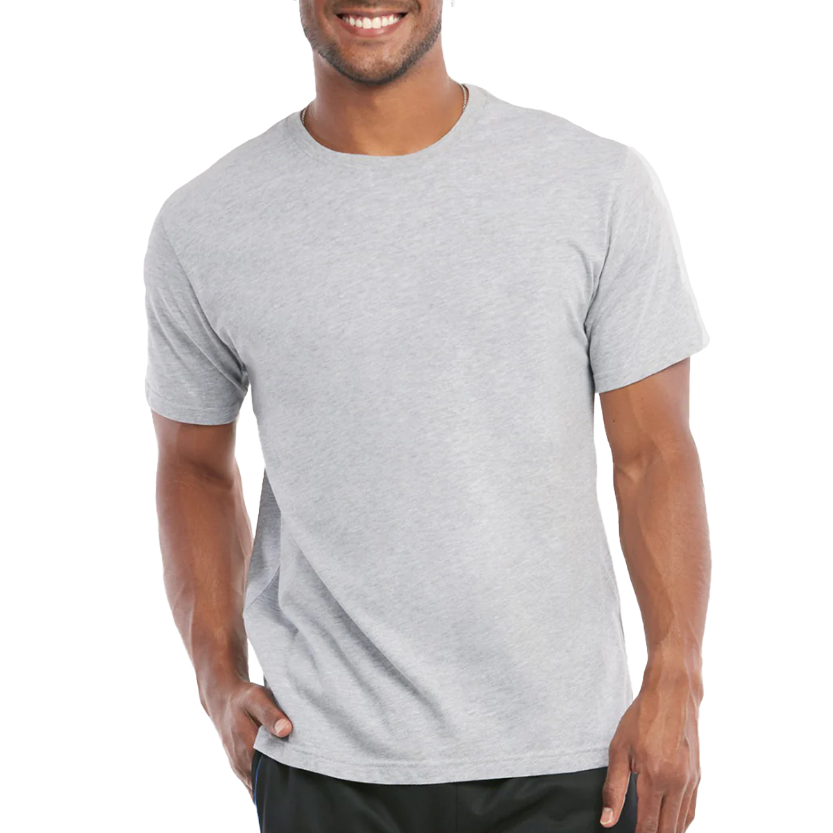 Wholesale Men's Crew Neck T-Shirts - Large, Grey - DollarDays